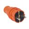 Вилка каучукова пряма KEF-O 2Р+РЕ, 16А, IP44, помаранчева, Bylion [403360]