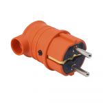 Вилка каучукова кутова AKEF-O 2Р+РЕ, 16А, IP44,  помаранчева, Bylion [403361]