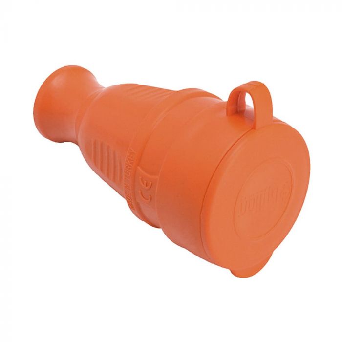 Розетка каучукова переносна KDP-O 2Р+РЕ 16А IP44 помаранчева, Bylion [403364]