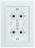 Розетка подвійна із з/к Defne, без шторок, білий, Makel [42001057]