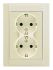 Розетка подвійна із з/к Defne, без шторок, кремовий, Makel [42010057]