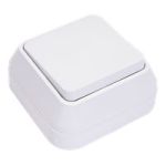 Вимикач одноклавішний без підсвітки, білий, Makel [45101]