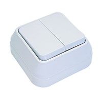 Вимикач двоклавішний без підсвітки, білий, Makel [45103]