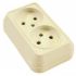 Розетка подвійна без з/к, кремовий, Makel [45217]