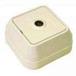 Розетка TV кінцева, кремовий, Makel [45227]