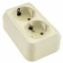 Розетка подвійна з з/к, кремовий, Makel [45282]