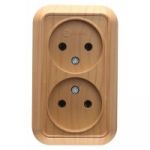 Розетка подвійна без з/к Siva Ustu, без шторок, дуб, Makel [45317]