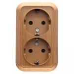 Розетка подвійна із з/к Siva Ustu, без шторок, дуб, Makel [45382]