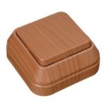 Вимикач одноклавішний без підсвітки, горіх, Makel [45401]