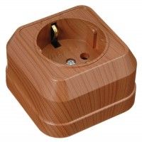 Розетка із з/к Siva Ustu, без шторок, горіх, Makel [45408]