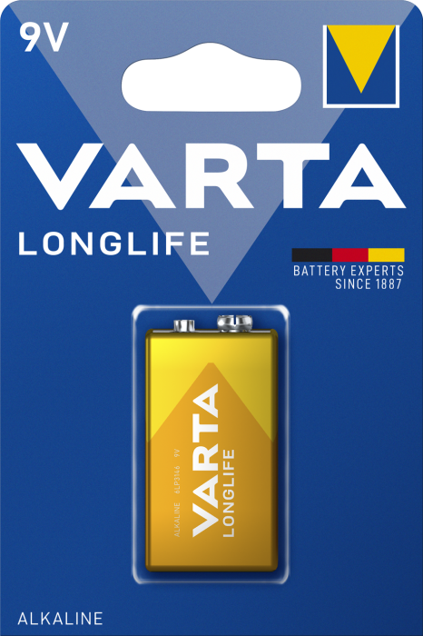 Батарейка Longlife 6LR61, BLI 1 шт, Varta [4122101411]