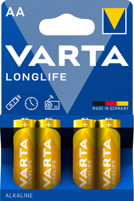 Батарейка Longlife AA, BLI 4 шт, Varta [4106101414]