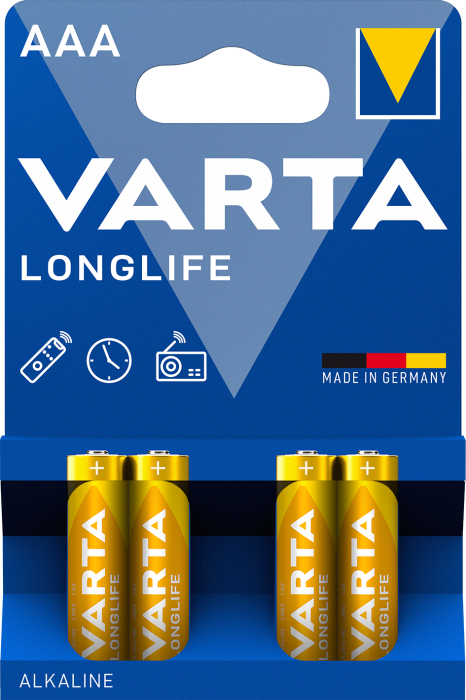 Батарейка Longlife AAA, BLI 4 шт, Varta [4103101414]