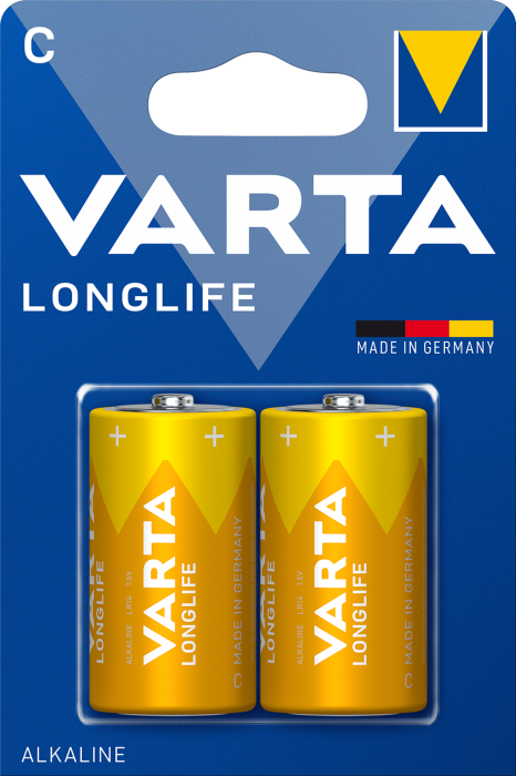 Батарейка Longlife C, BLI 2 шт, Varta [4114101412]