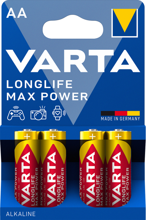 Батарейка Longlife Max Power AA, BLI 4 шт, Varta [4706101404]