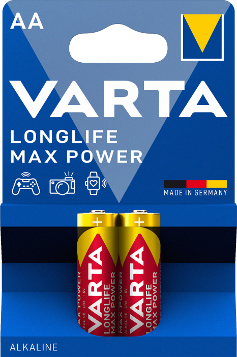 Батарейка Longlife Max Power AAA, BLI 2 шт, Varta [4703101412]