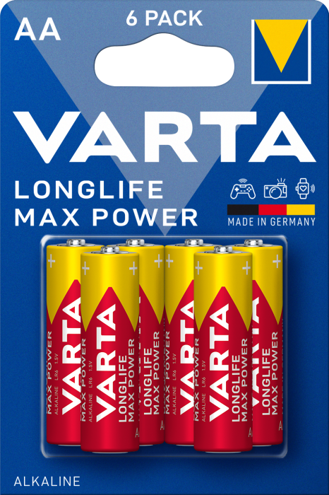 Батарейка Longlife Max Power AA, BLI 6 шт, Varta [4706101446]