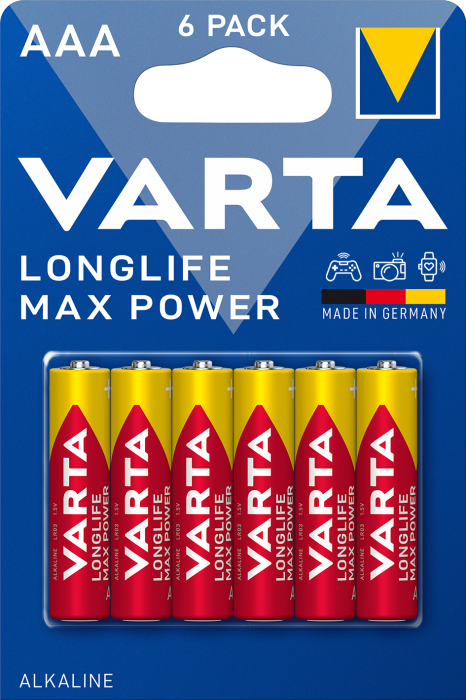 Батарейка Longlife Max Power AAA, BLI 6 шт, Varta [4703101446]