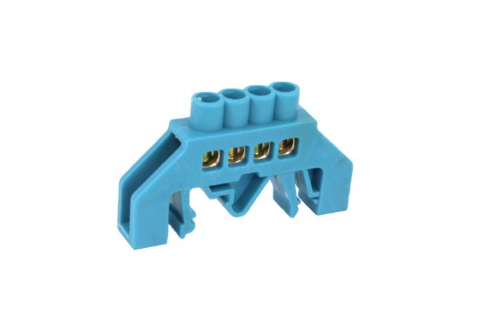 Шина нульова в ізоляторі на Din-рейку HCD 6х9/4, блакитна, TAKEL [502976с]