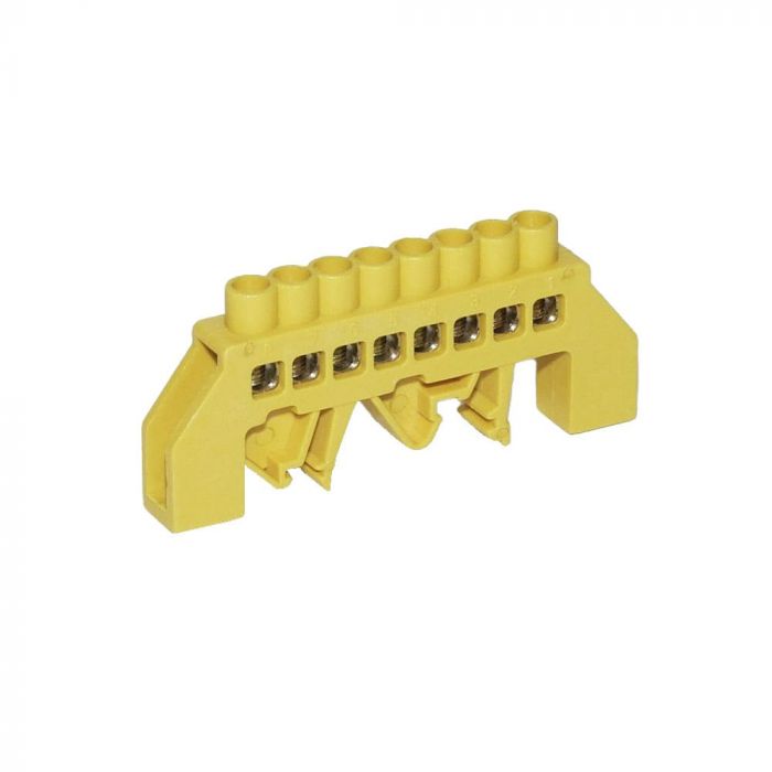 Шина нульова в ізоляторі на Din-рейку HCD 6х9/8, жовтий, TAKEL [502978ж]