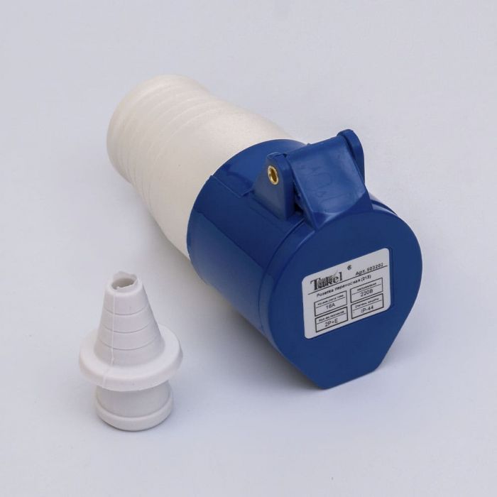 Розетка переносна 213 16А 220В 2Р+Е IP44, TAKEL [503202]