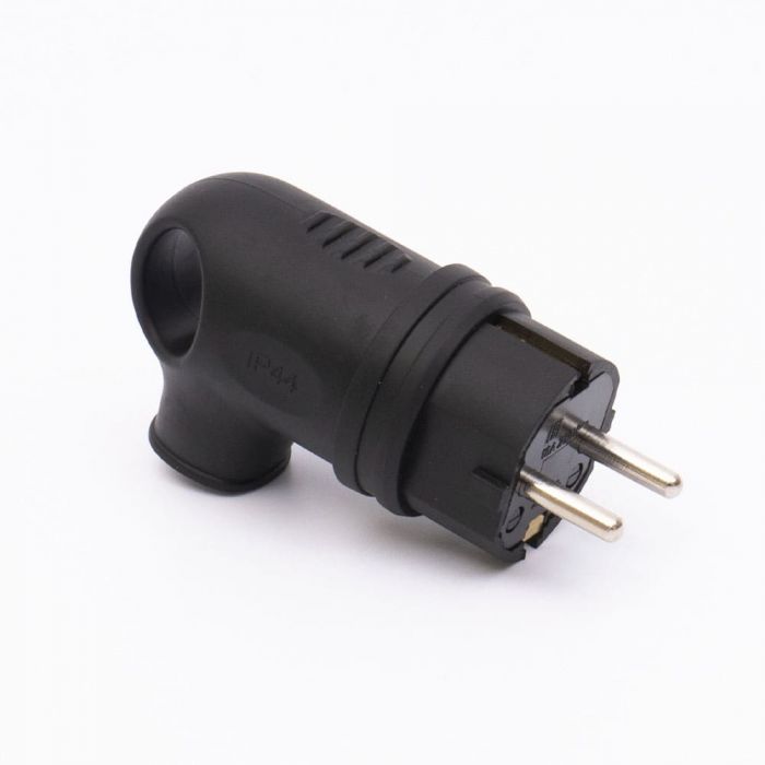 Вилка каучукова кутова з кільцем 409 2Р+РЕ IP44, TAKEL [503352]