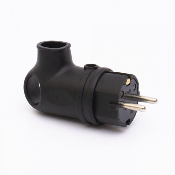 Вилка каучукова кутова з кільцем 409 2Р+РЕ IP44, TAKEL [503352]