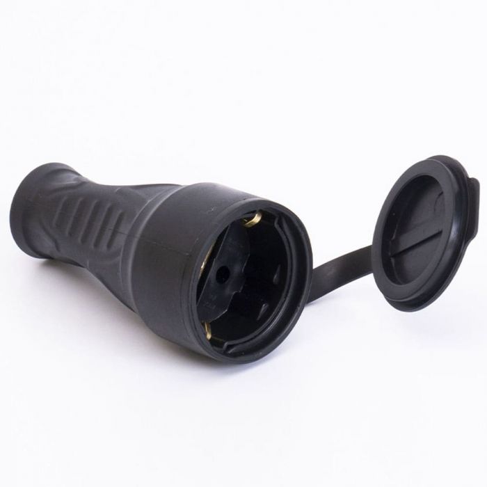 Розетка каучукова з захисною кришкою переносна 406 2Р+РЕ IP44, TAKEL [503357]