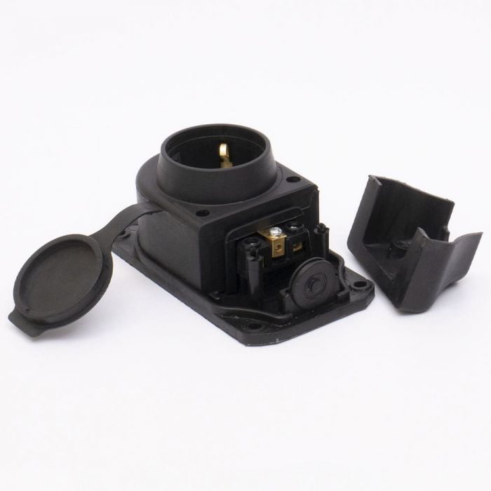 Розетка каучукова з захисною кришкою 401 2Р+РЕ IP44, TAKEL [503360]