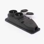 Розетка каучукова двомісна з захисними кришками 402 2Р+РЕ IP44, TAKEL [503361]