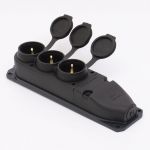 Розетка каучукова тримісна з захисними кришками 403 2Р+РЕ IP44, TAKEL [503362]