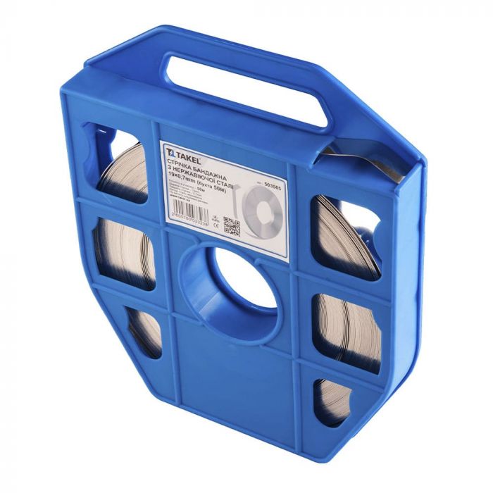 Стрічка бандажна з нержавіючої сталі 19х0.7мм (бухта 50м), TAKEL [503505]