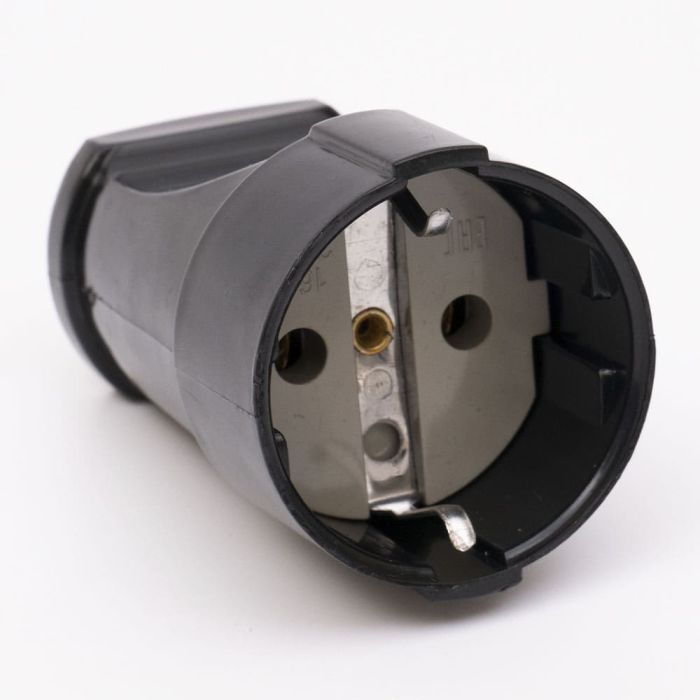 Розетка переносна з з/к 201FG 16A, чорний, TAKEL [503603]