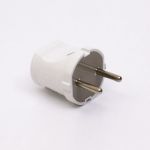 Вилка пряма без з/к 205 10A, білий, TAKEL [503626]