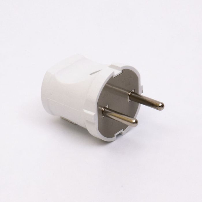 Вилка пряма без з/к 205 10A, білий, TAKEL [503626]