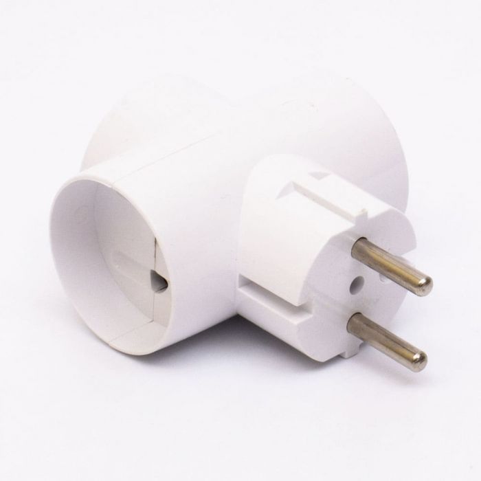 Розгалужувач потрійний без з/к 305 16A, білий, TAKEL [503656]