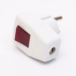 Вилка кутова з кнопкою з з/к 219 16A, білий, TAKEL [503678]