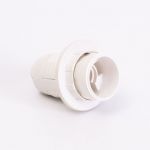 Патрон пластиковий Е14 з гайкою, білий, TAKEL [503714]