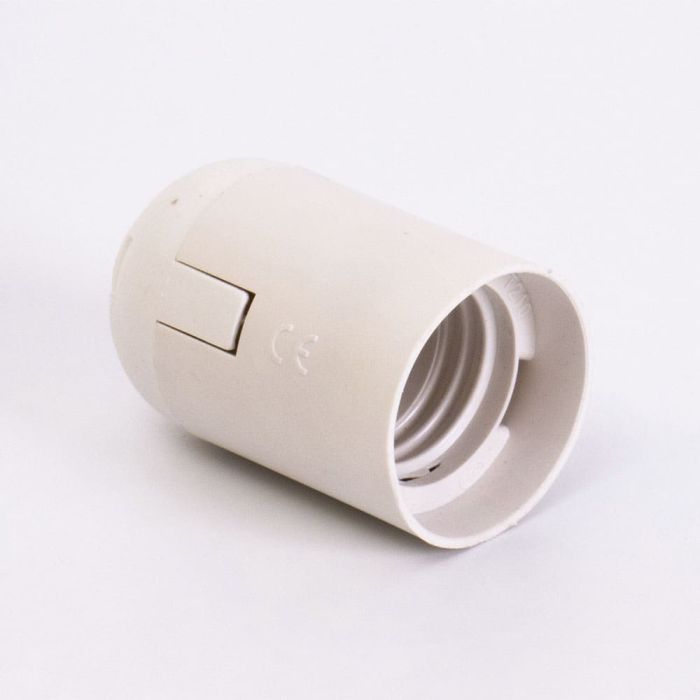 Патрон пластиковий Е27 підвісний, білий, TAKEL [503718]