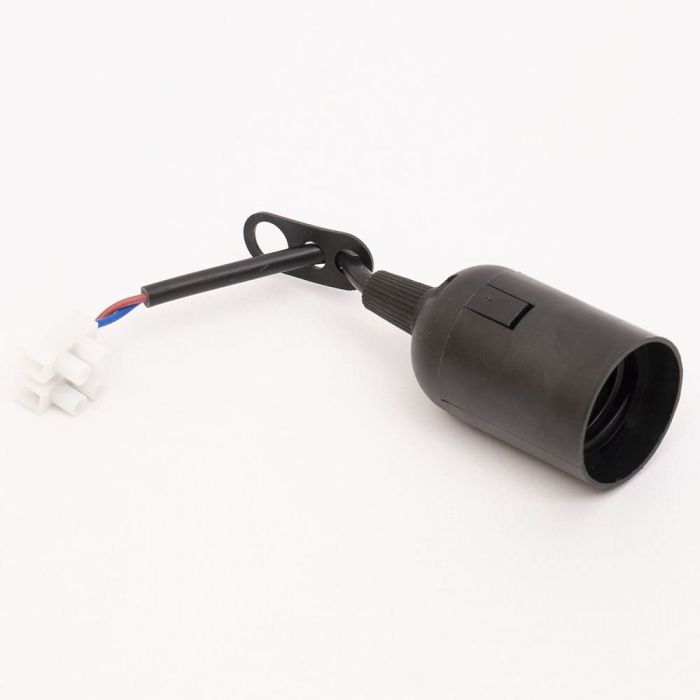 Патрон пластиковий E27 підвісний з кабелем та клемною колодкою, чорний, TAKEL [503725]