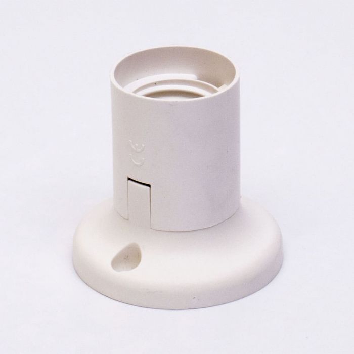 Патрон пластиковий Е27 прямий, білий, TAKEL [503726]