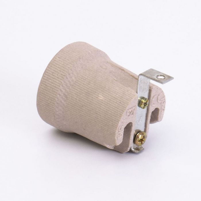 Патрон керамічний Е27 з кріпленням, TAKEL [503748]