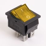 Перемикач клавішний КП-2и 220В, жовтий, TAKEL [505401ж]