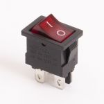 Перемикач клавішний КП-9и 220В, червоний, TAKEL [505416к]