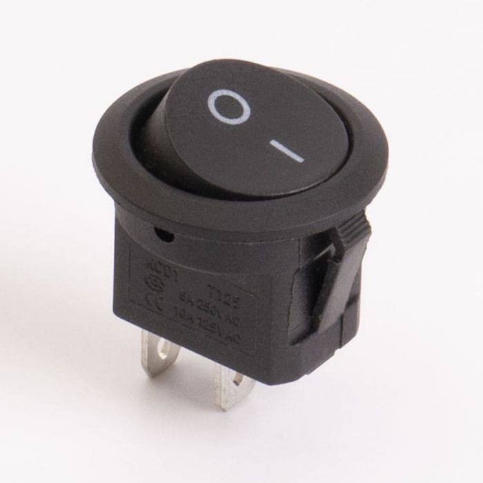 Перемикач клавішний КП-15 220В, чорний, TAKEL [505431ч]