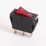 Перемикач клавішний КП-36и 220В, червоний, TAKEL [505456к]