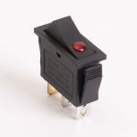 Перемикач клавішний КП-38и 220В, червоний, TAKEL [505460к]