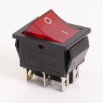 Перемикач клавішний КП-45и 220В, червоний, TAKEL [505473к]