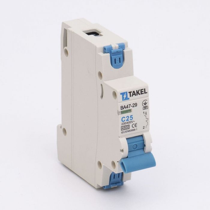 Автоматичний вимикач ВА47-29-С 1Р 4.5кА 25А, TAKEL [506114]