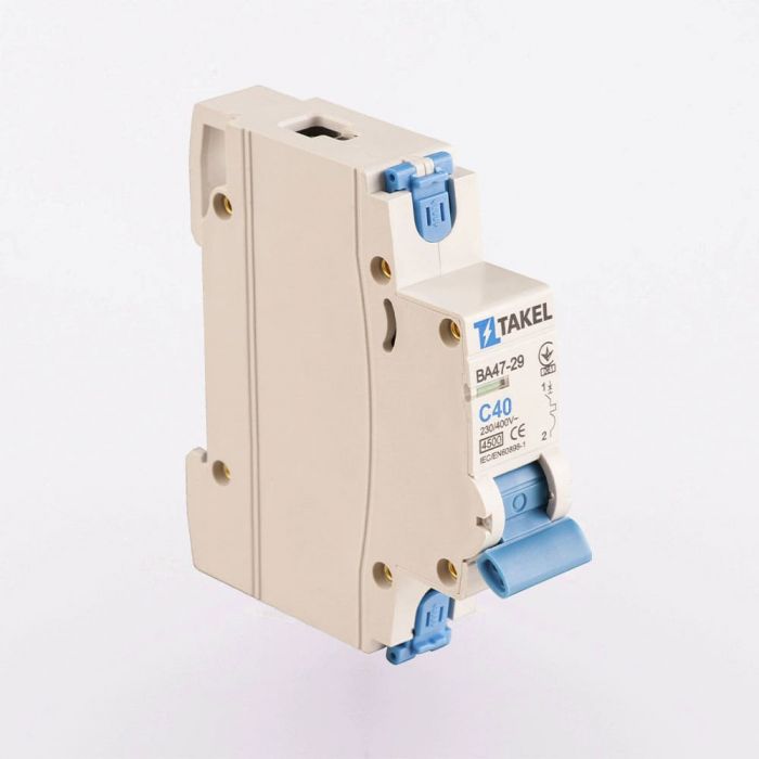 Автоматичний вимикач ВА47-29-С 1Р 4.5кА 40А, TAKEL [506116]